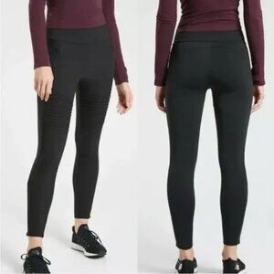 Athleta Headlands Hybrid Moto Tight Pant in Black Size 8